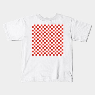 Red and white checkered pattern Kids T-Shirt